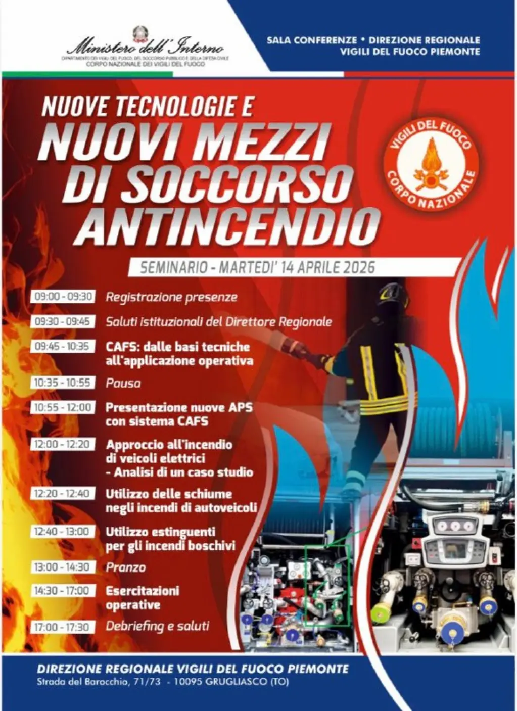 Vigili del Fuoco Piemonte: Seminario su Nuove Tecnologie Antincendio