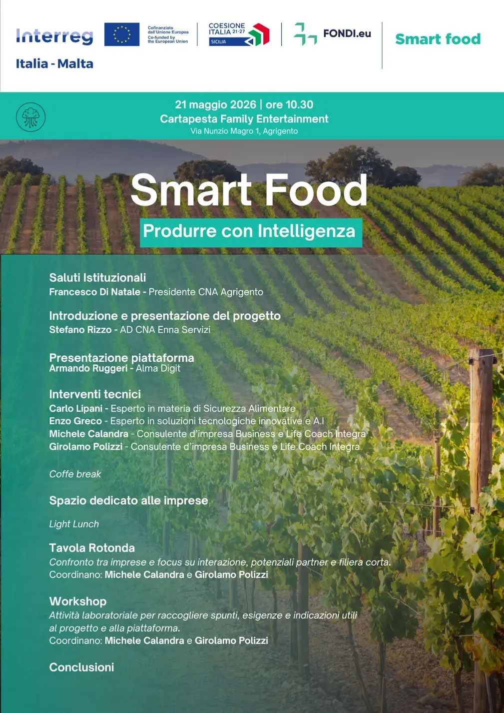 Agrigento: workshop sull'innovazione agroalimentare