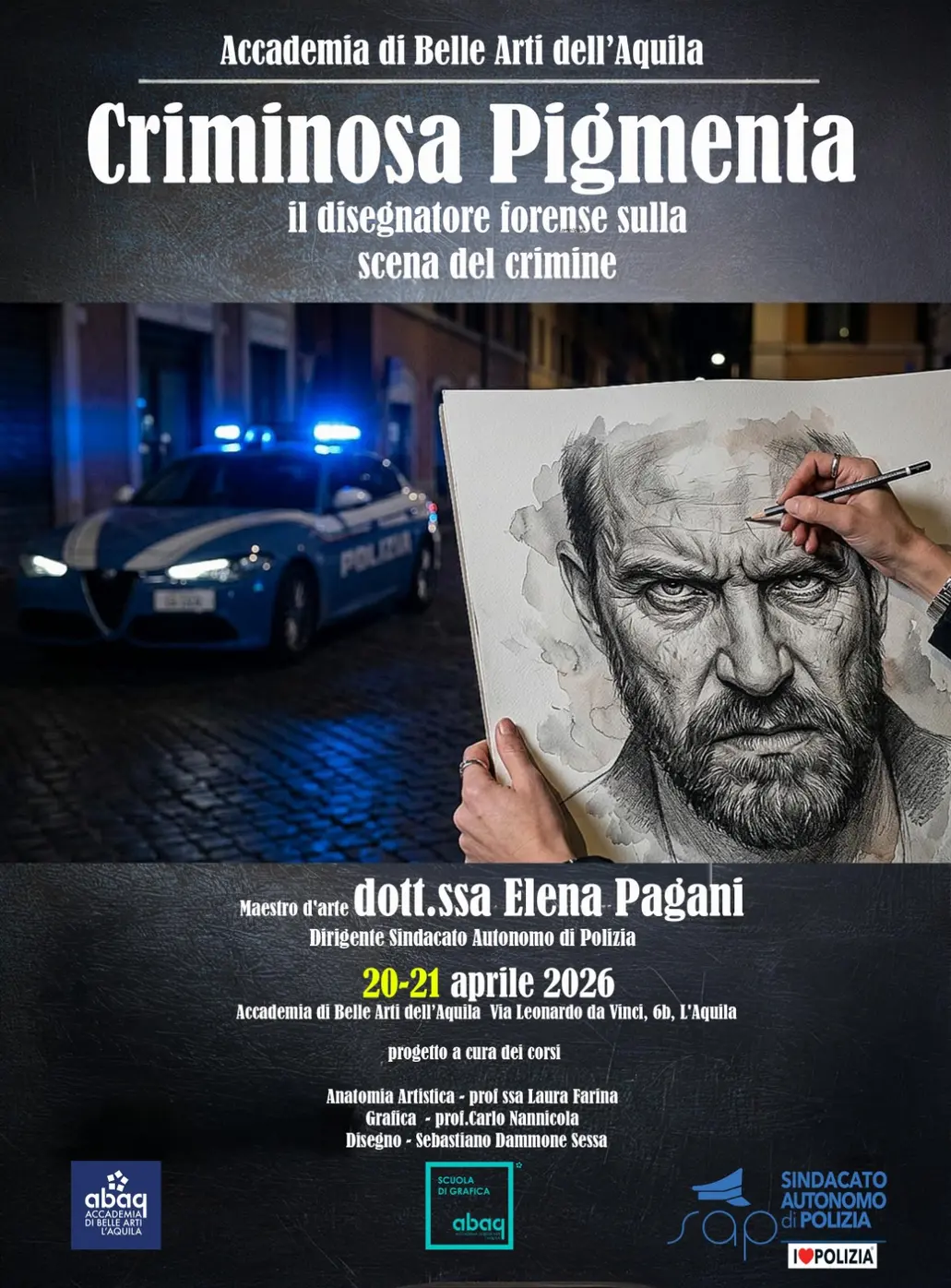 Arte e Polizia: a L'Aquila il disegno forense per le indagini