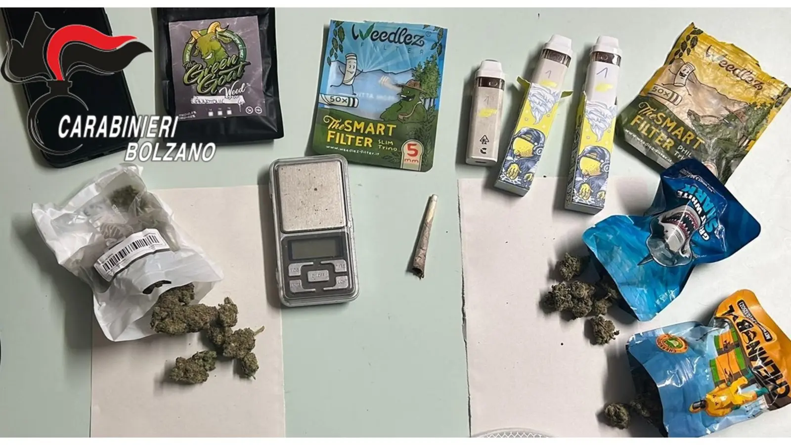 Blitz antidroga a Bolzano: sequestrati stupefacenti e accessori