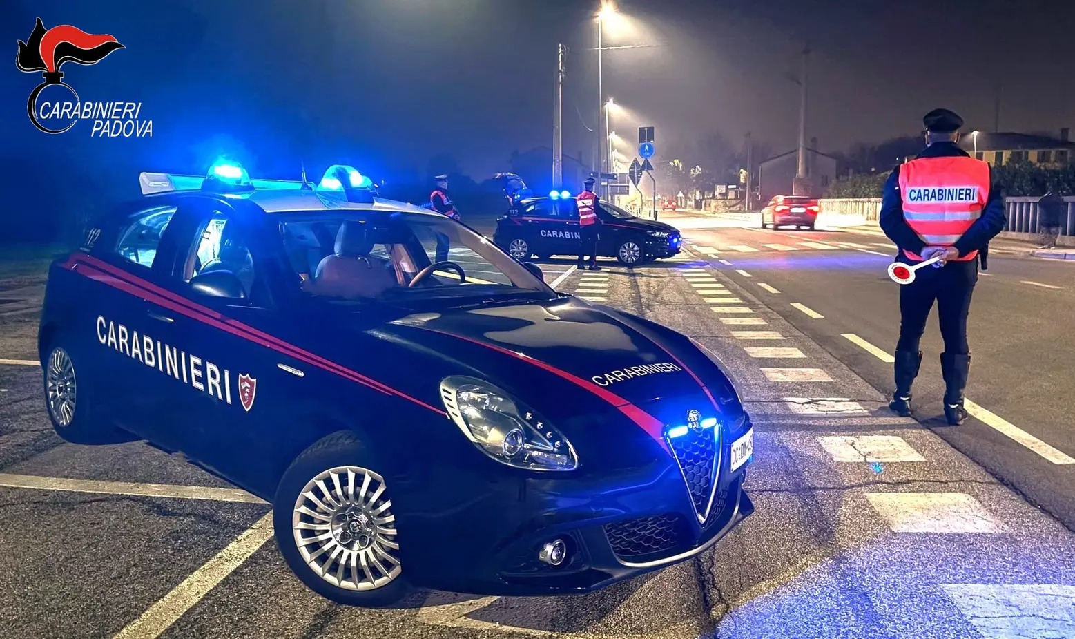 Carabinieri, controlli notturni a Padova: fermati 55 veicoli