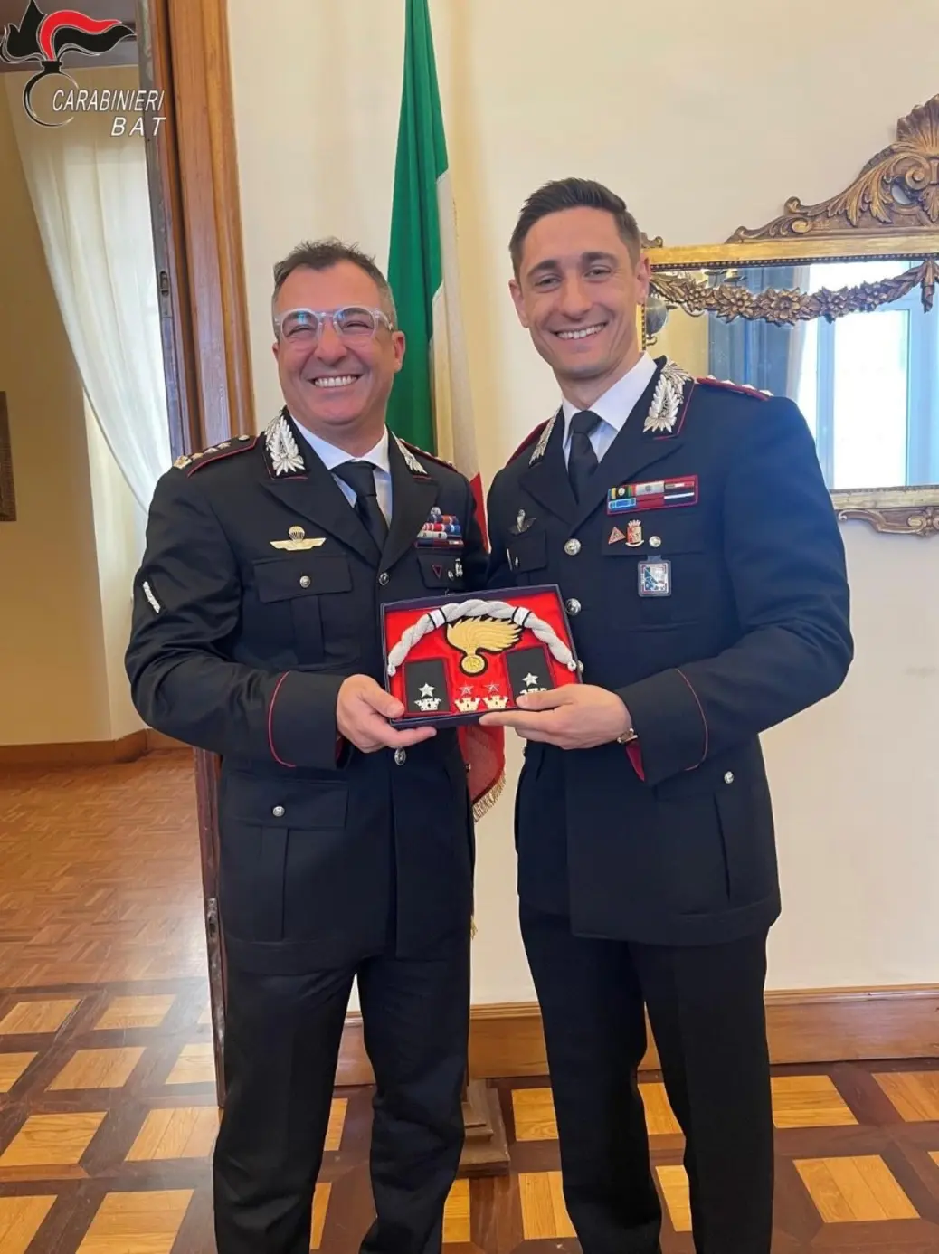 Carabinieri, Magg. Apollo promosso: nuovo incarico a Trani
