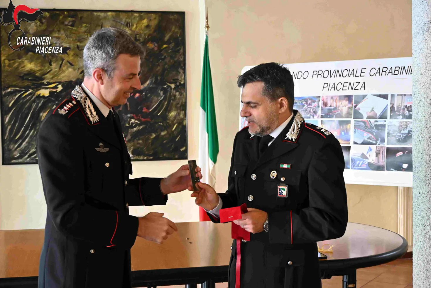 Carabinieri Piacenza: riconoscimenti per Laghi e Mezzetti