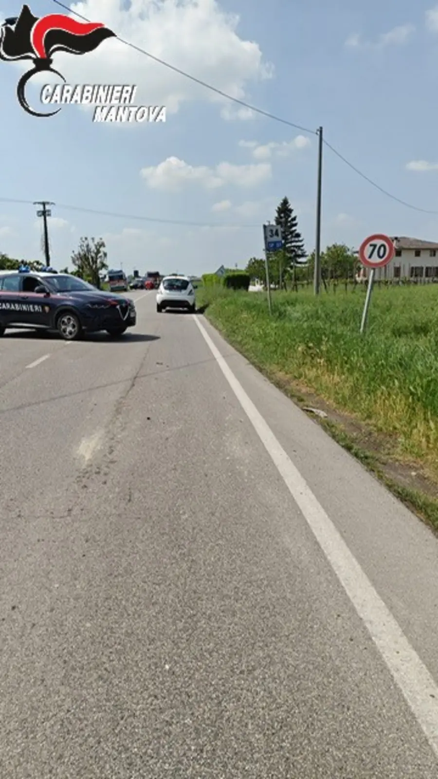 Incidente motocross e due sinistri stradali nel Mantovano