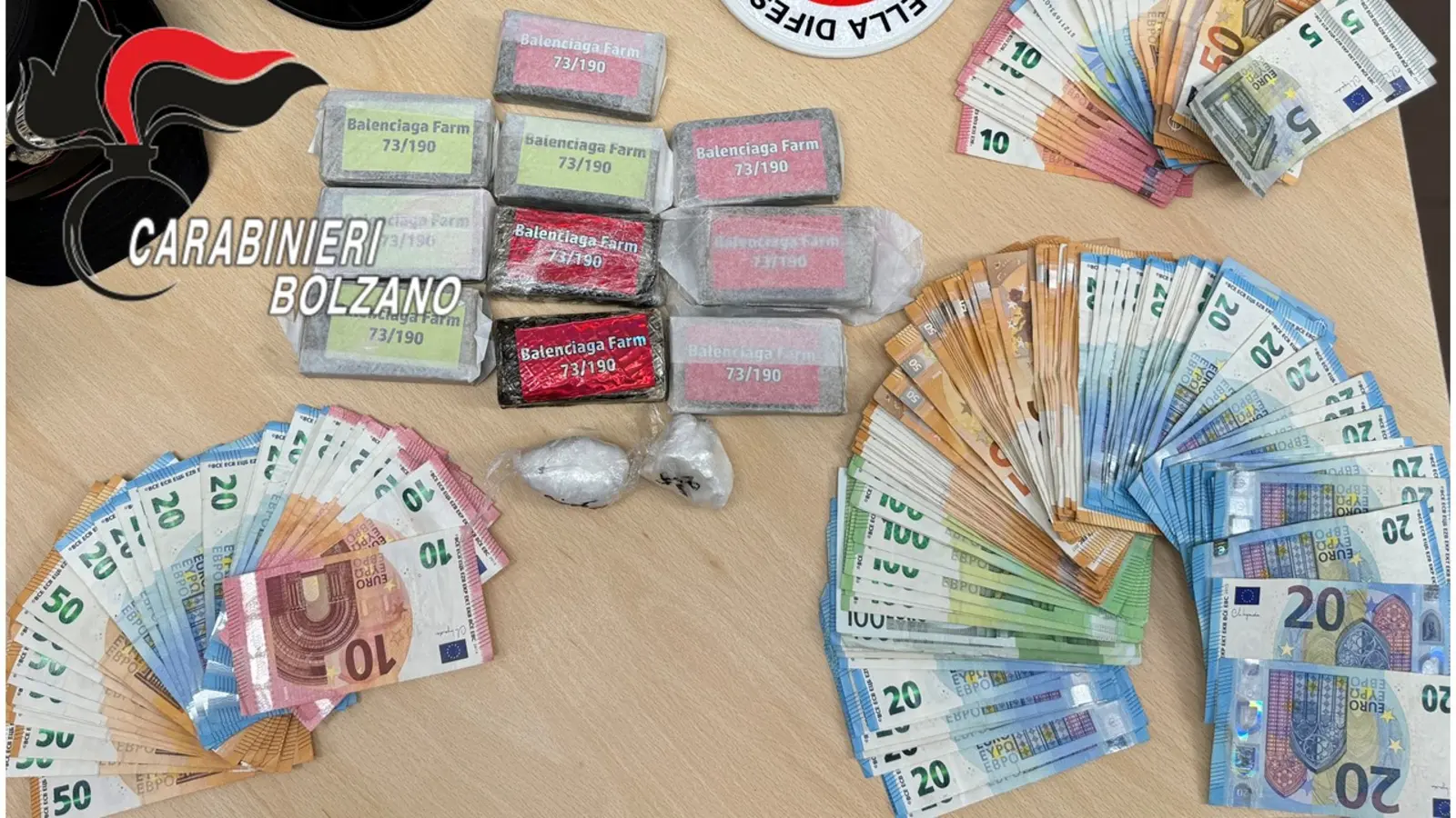 Maxi sequestro droga e denaro a Bolzano