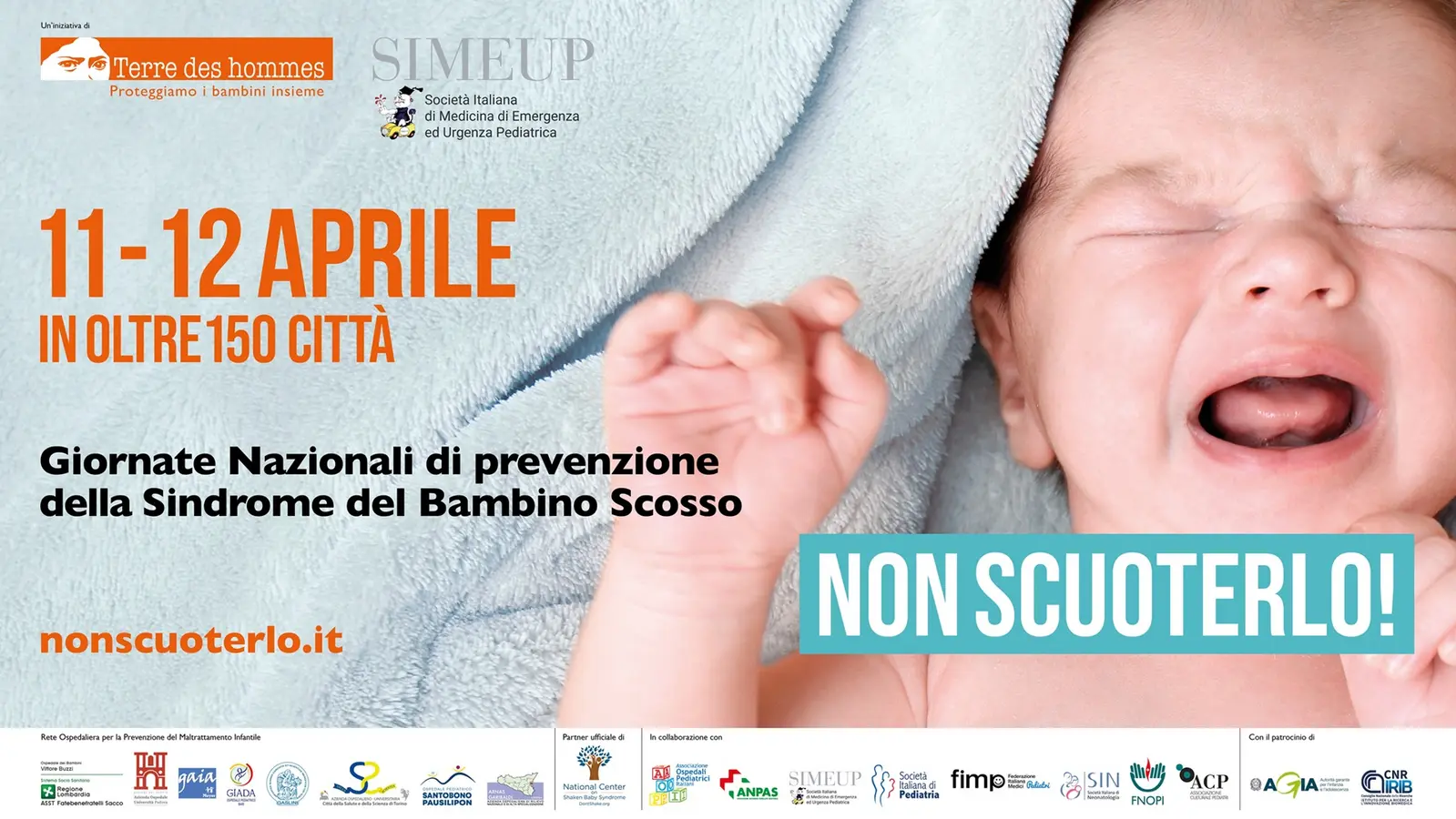 Prevenzione Shaken Baby Syndrome: 150 piazze e monumenti illuminati