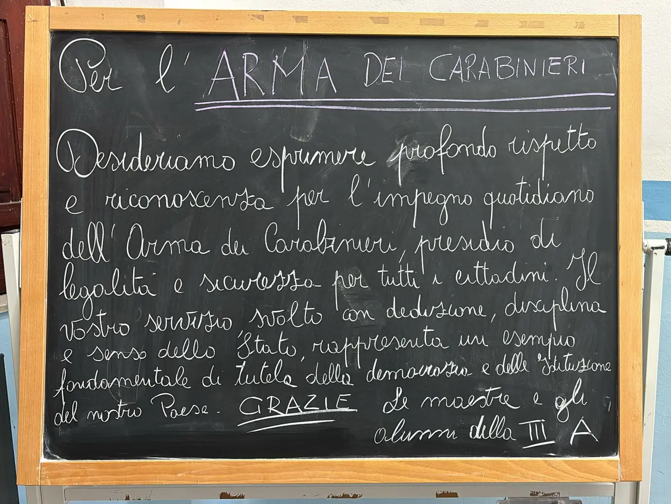 Studenti di Cinquefondi ringraziano i Carabinieri