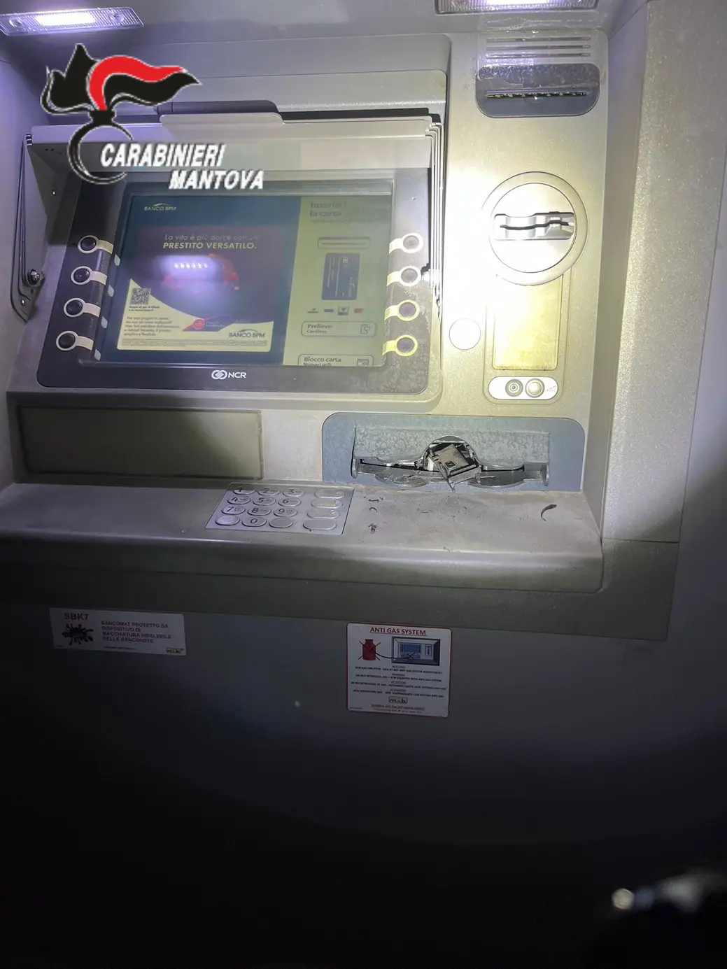 Tentato furto bancomat a Suzzara: indagini in corso