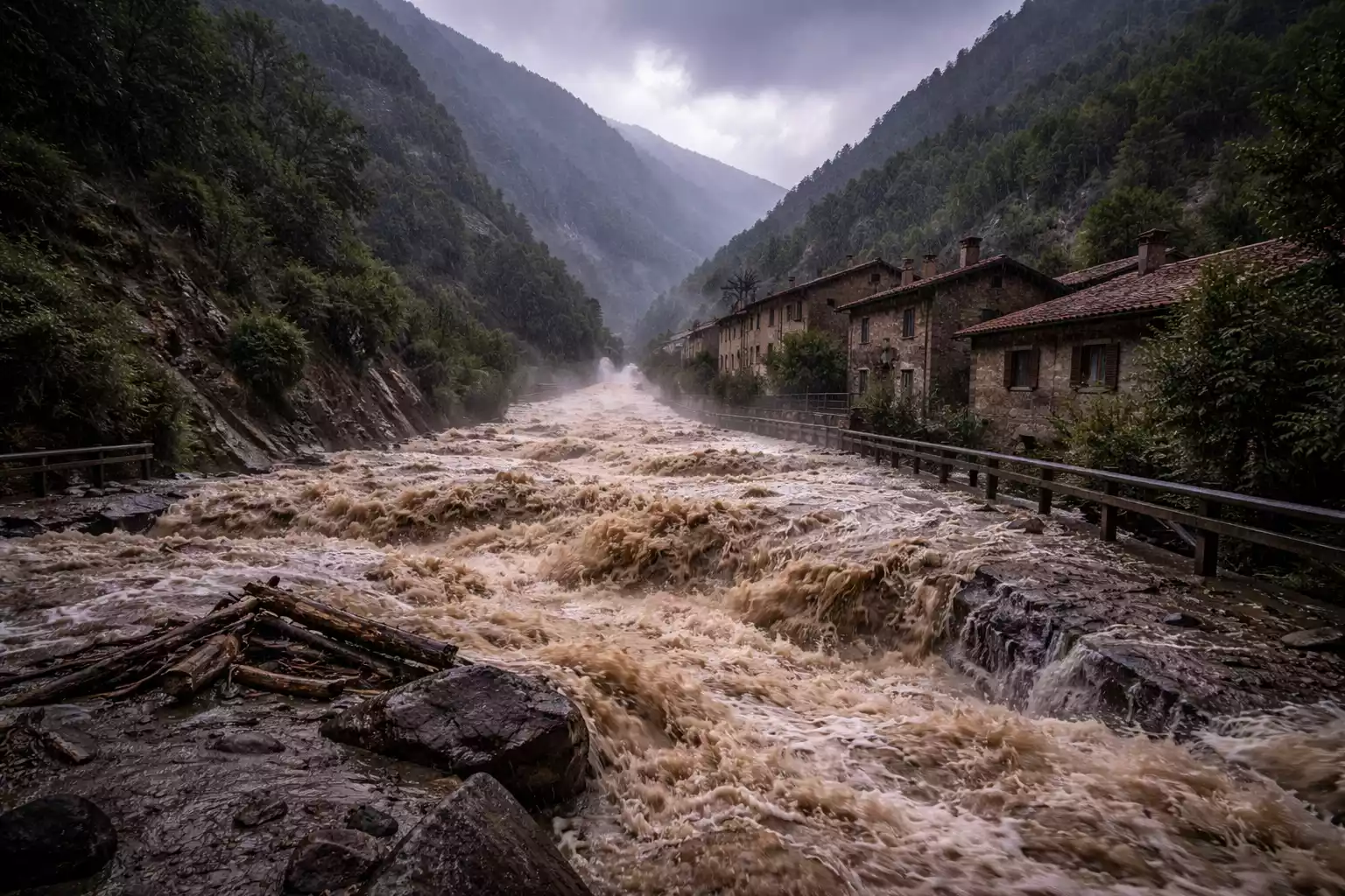 Foggia: torrente Candelaro ingrossato per maltempo