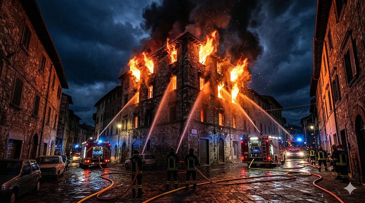 Giussano: compattatore rifiuti in fiamme