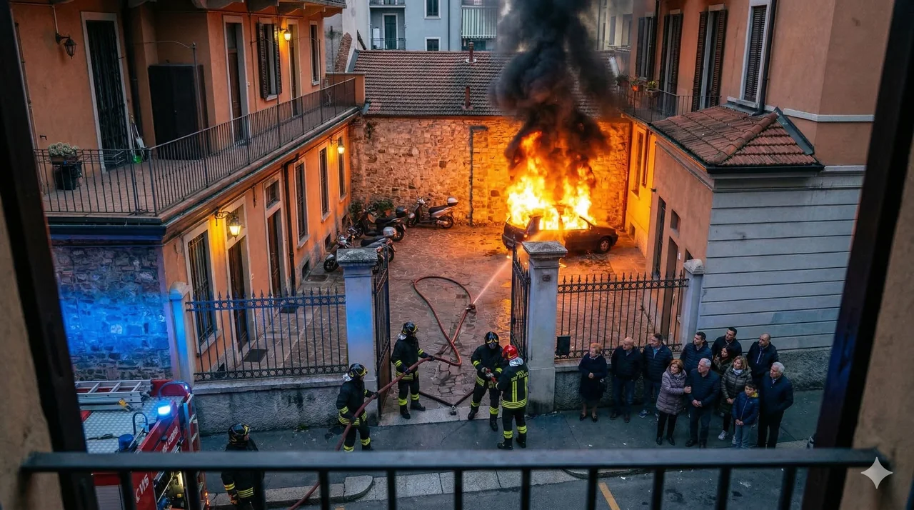 Furgone in fiamme a Montaldo di Mondovì: nessun ferito