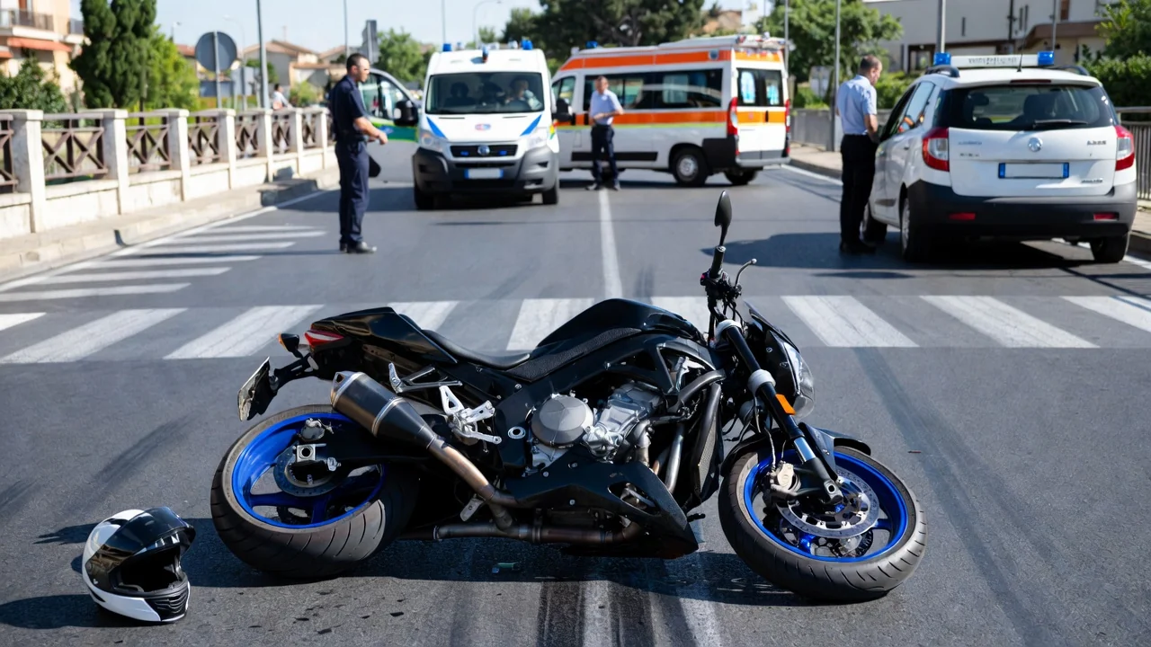 Ancona: scontro moto-auto, centauro 56enne ferito