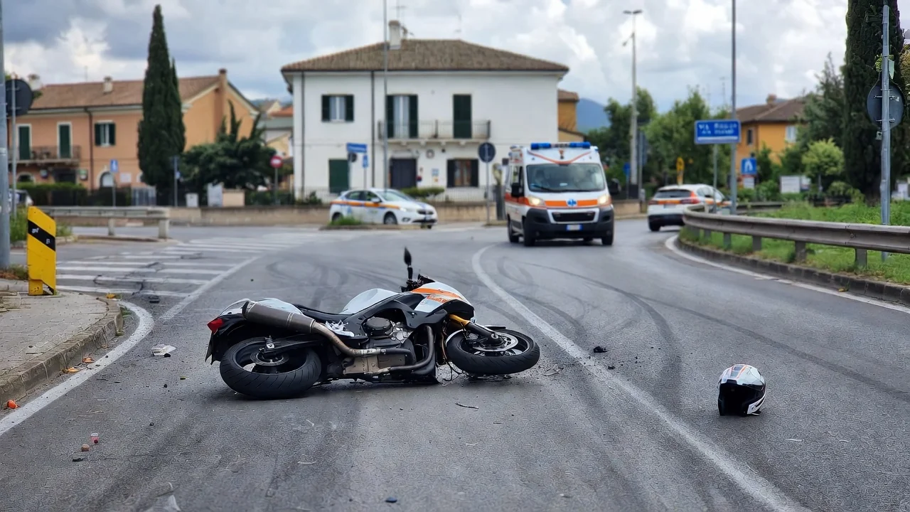 Ancona: scontro moto-auto, centauro 56enne ferito